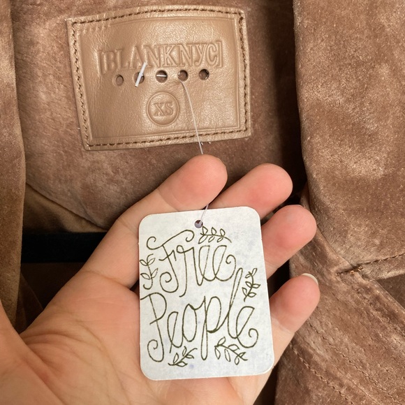 BLANKNYC/Free People Genuine Leather Moto/Biker Jacket Brown Size XS - Picture 12 of 16